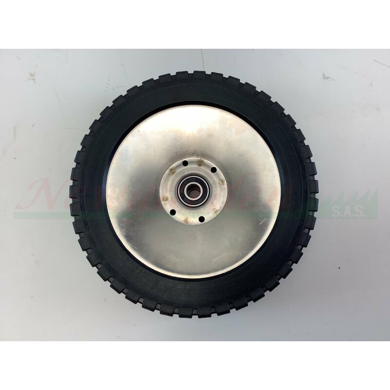 foto del prodotto ruota zincata 209 mm con cuscinetto rasaerba tagliaerba emak marina sigma 900038