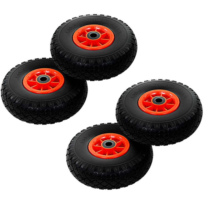 foto del prodotto ruote carrello a mano 4 pz in pu solido 3.00-4 260x85