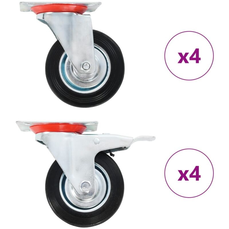 foto del prodotto ruote girevoli 8 pz 100 mm vidaxl