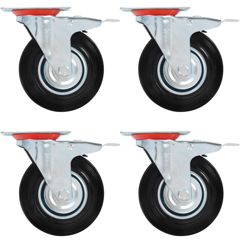 foto del prodotto ruote girevoli con doppio freno 4 pz 125 mm vidaxl