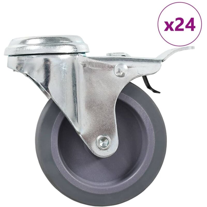 foto del prodotto ruote girevoli con foro per bulloni 24 pz 75 mm vidaxl