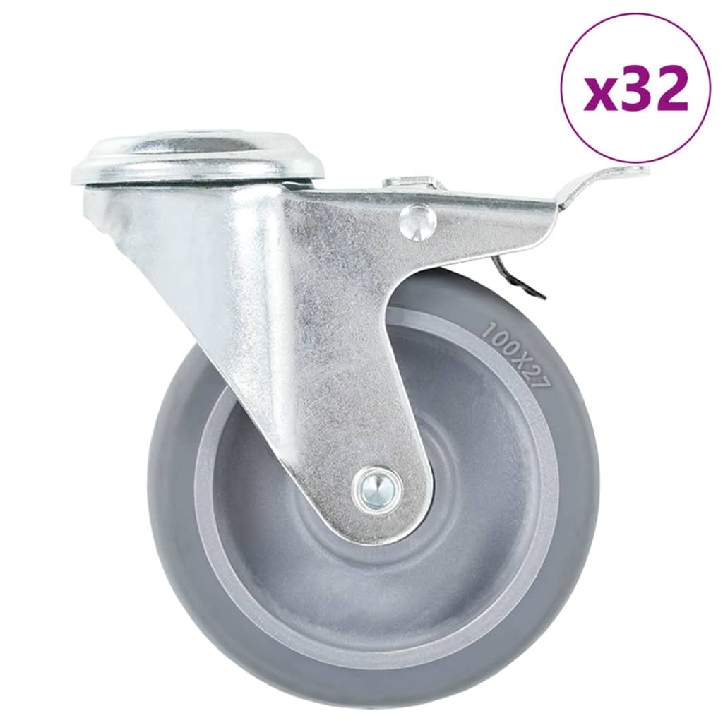 foto del prodotto ruote girevoli con foro per bulloni 32 pz 100 mm