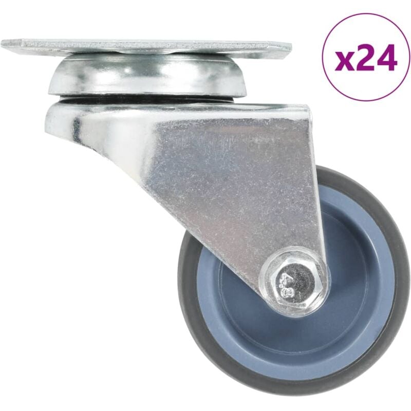 foto del prodotto ruote girevoli gemellate 24 pz 50 mm vidaxl
