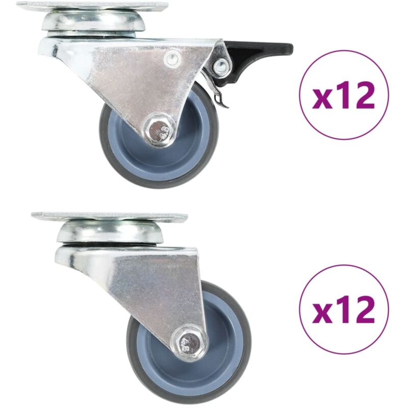 foto del prodotto ruote girevoli gemellate 24 pz 50 mm vidaxl