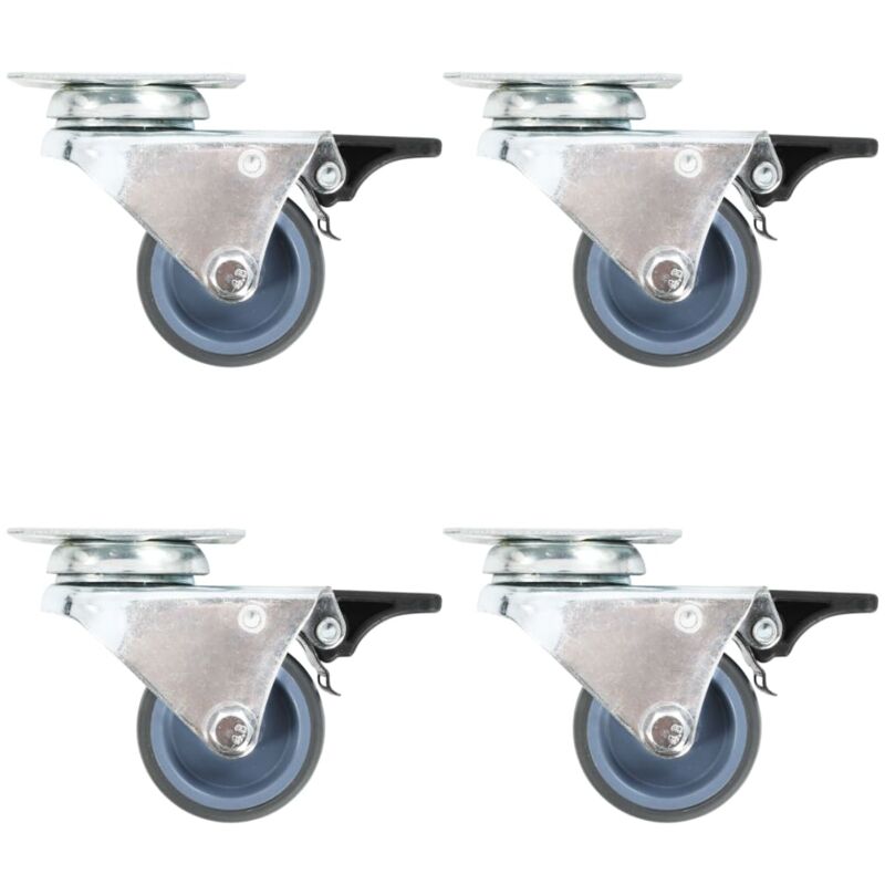 foto del prodotto ruote girevoli gemellate con doppio freno 4 pz 50 mm - vidaxl