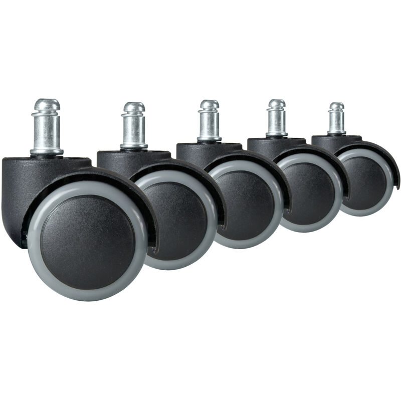 foto del prodotto ruote gommate per sedie da ufficio, 5 pz