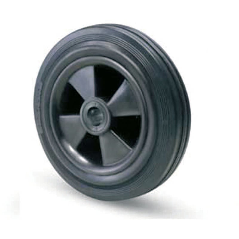 foto del prodotto ruote industriali semplici flangia termoplastica in gomma 112b mm.100x30 foro mm.12 port. kg.70