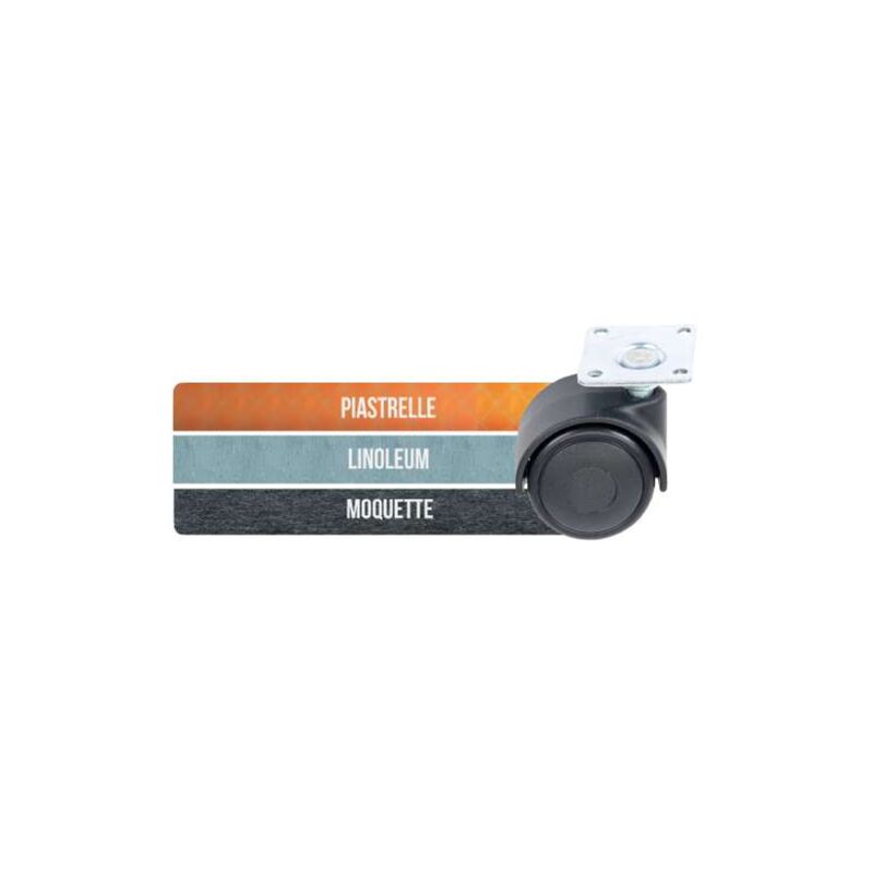 foto del prodotto ruote nylon con piastra mm.40