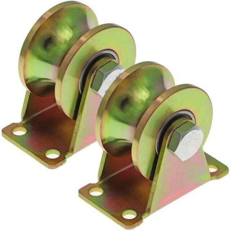 foto del prodotto ruote per cancelli scorrevoli da 50 mm, ruote in acciaio con scanalatura a u, ruota con scanalatura a u per binario invertito, macchina industriale