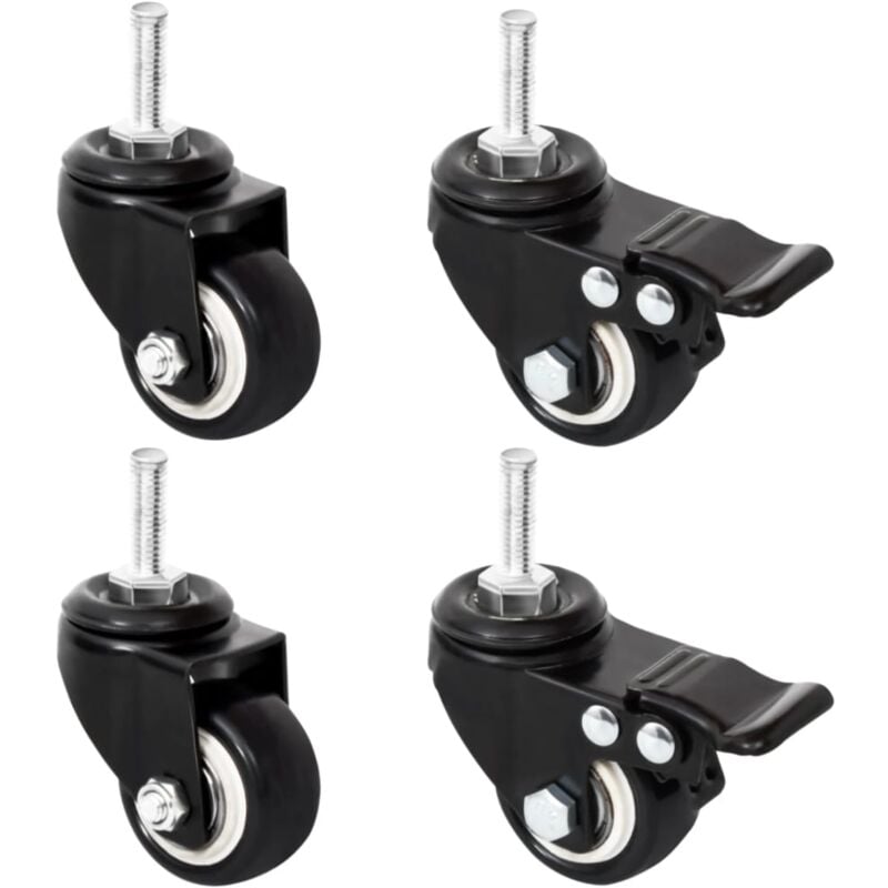 foto del prodotto ruote per fioriera 4 pz nere 8x3,5x8 cm ferro vidaxl