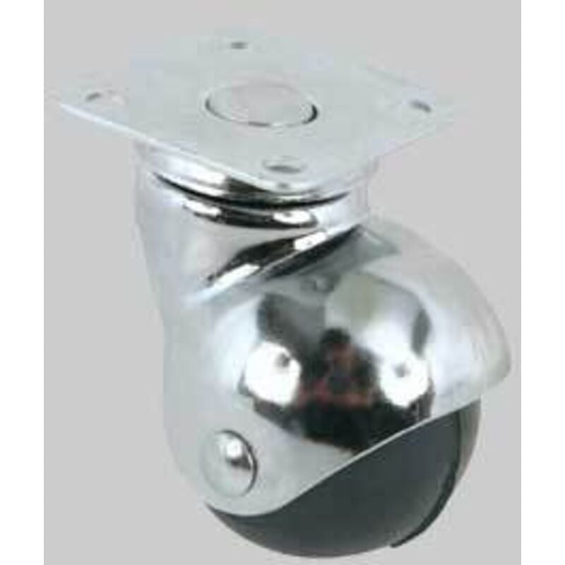 foto del prodotto ruote sferiche in gomma con piastra girevole165 - mm.40 piastra mm.40x40 mm.63h. port. kg.30