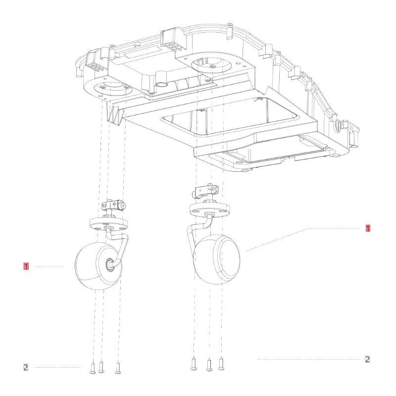 foto del prodotto ruotino anteriore i108e originale blue bird robot tagliaerba ab12.01.00.0199