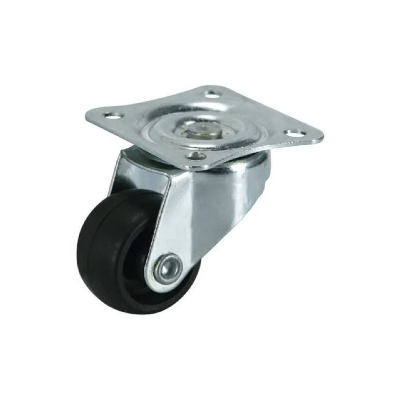 foto del prodotto ruotino d. 40 mm nero con base girevole, h. 52 mm
