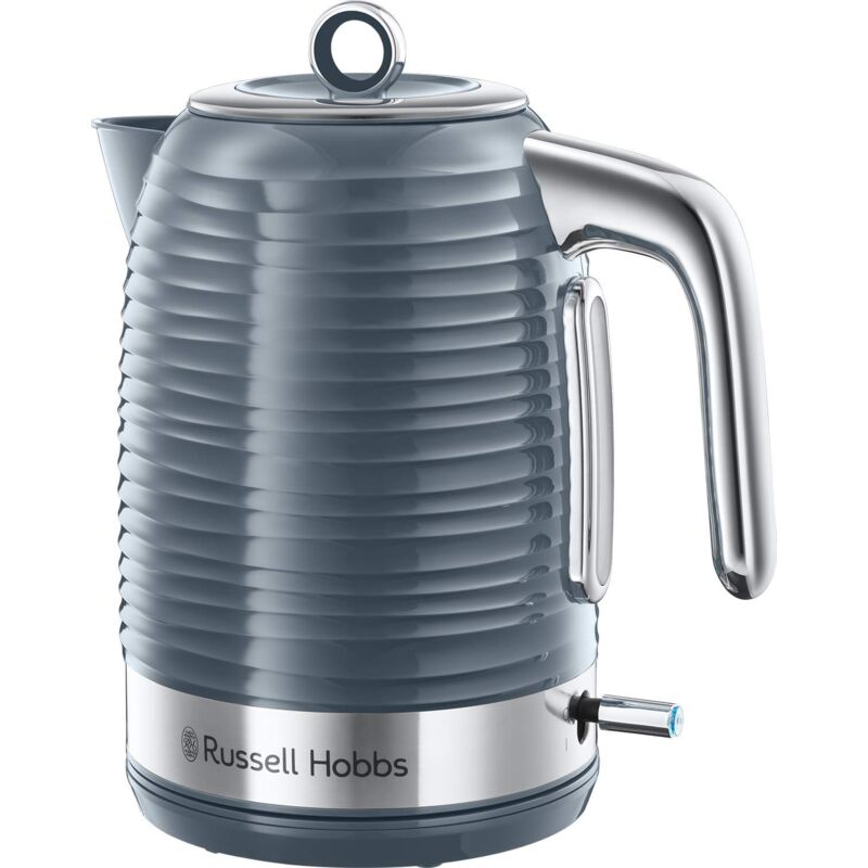 foto del prodotto russell hobbs bollitore elettrico 1,7 l, 2400 w color grigio con struttura lucida funzione di ebollizione rapida, filtro anticalcare rimovibile,