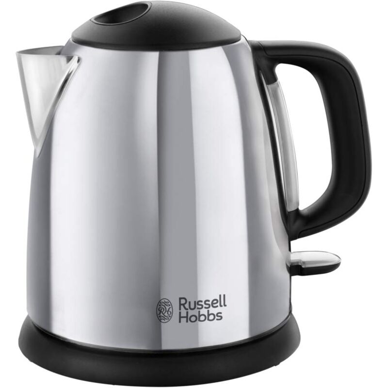 foto del prodotto russell hobbs bollitore elettrico piccolo 1,0 l, 2400w acciaio inox lucido funzione di ebollizione rapida, filtro anticalcare rimovibile,
