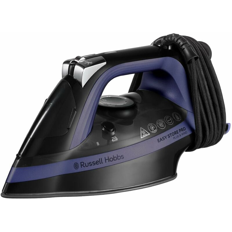 foto del prodotto russell hobbs ferro da stiro a vapore una temperatura ottimale per tutti i tessuti, con aavvolgicavo salvaspazio 2400 w, colpo di vapore extra