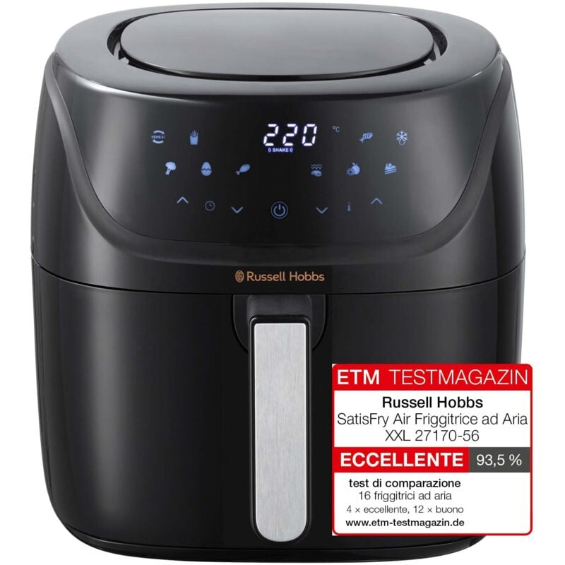 foto del prodotto russell hobbs friggitrice ad aria xxl 8 l design compatto, 10 funzioni pre impostate di cottura temperatura max 220 lavabile in lavastoviglie
