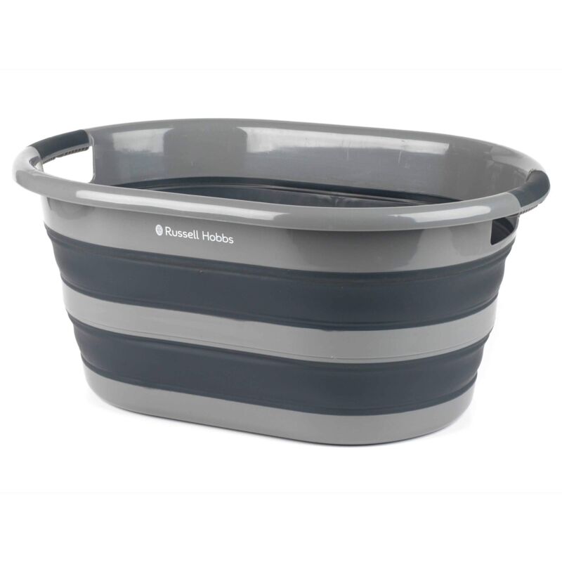 foto del prodotto russell hobbs la053879gryeu cesto della biancheria in plastica con maniglie di facile presa, 27l cestello di lavaggio, design durevole e