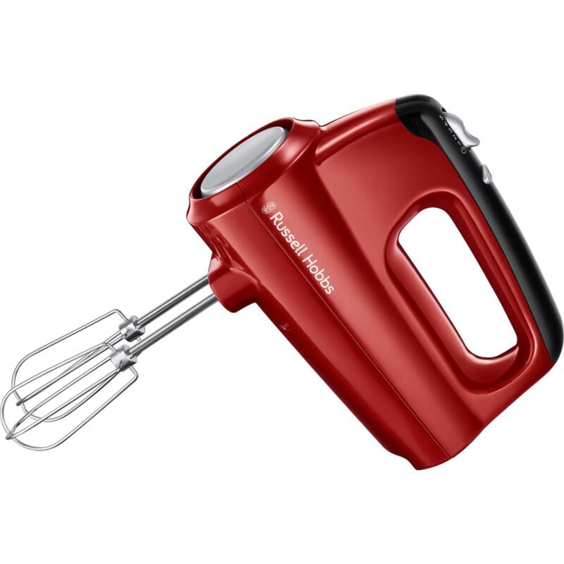 foto del prodotto russell hobbs sbattitore elettrico rosso 5 impostazioni di velocit e funzione turbo 2 fruste e ganci per impastare lavabili in lavastoviglie,