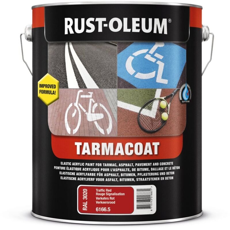 foto del prodotto rust oleum 6196.5 tarmacoat, multi surface floor paint che si asciuga in 1 ora., traffic white ral 9016