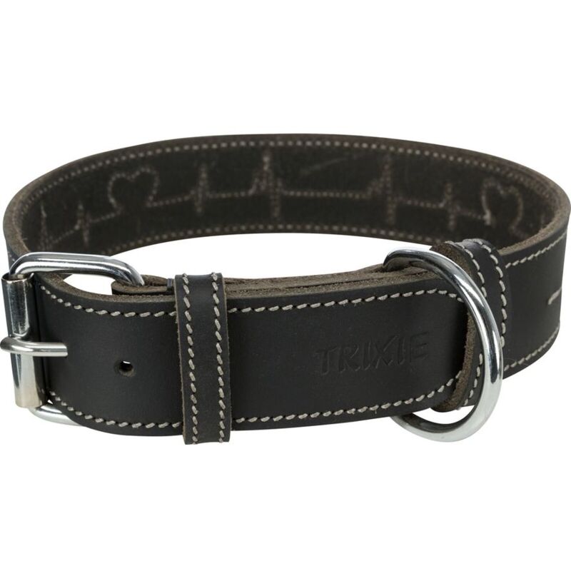 foto del prodotto rustic collare in pelle l xl 55 65cm 40mm nero
