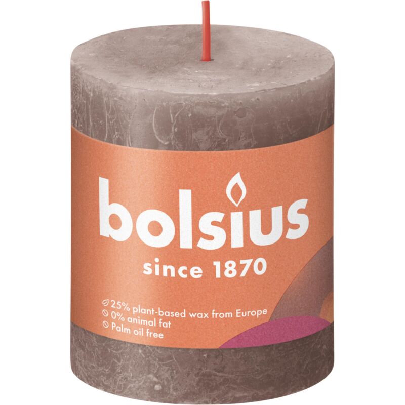 foto del prodotto rustik candele a pilastro grigio chiaro 4 pezzi 8 x 7 cm candele decorative per la casa lunghezza durata 35 ore non profumate cera