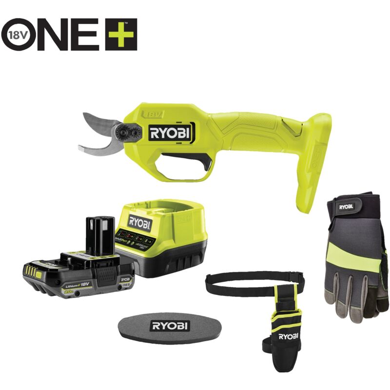 foto del prodotto ry18sca-120p cesoia 18v 1x 2.0ah con fodero e pietra per affilatura - ryobi