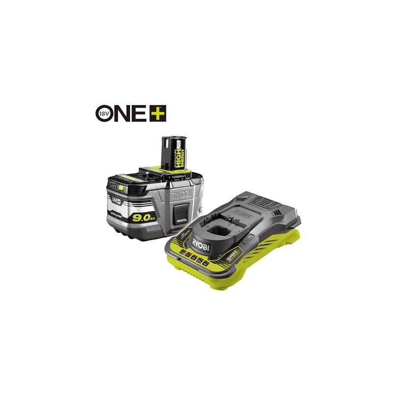 foto del prodotto ryobi 18v one 9,0 ah litio alta energia 1 batteria con caricatore rapido 5,0 a rc18150 190