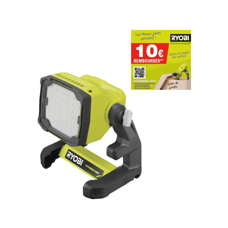 foto del prodotto ryobi 18v one faretto led 1800 lumen senza batteria o caricatore rlfd18 0