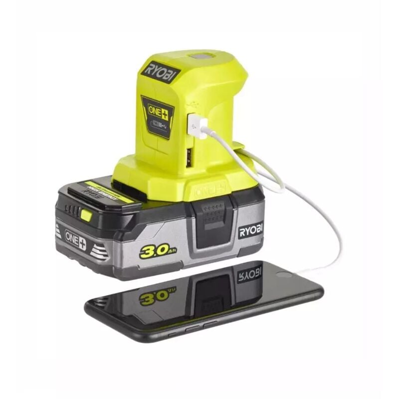 foto del prodotto ryobi adattatore a batteria con usb r18usb 0 solo corpo macchina 18 v