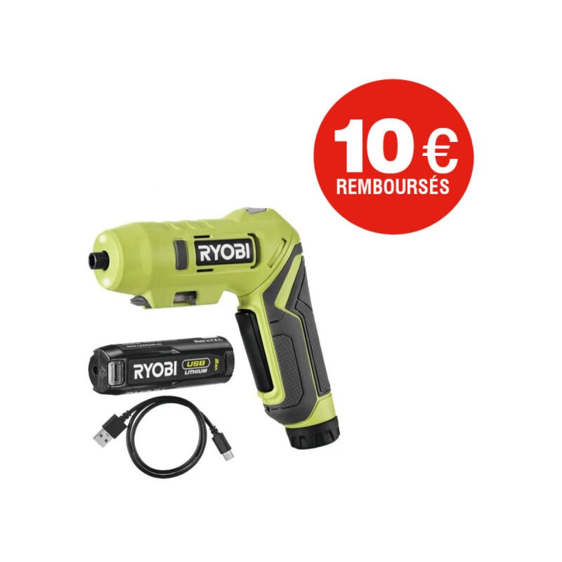 foto del prodotto ryobi avvitatore al litio 4v usb 1,3ah cavo usb rsdp4 120g