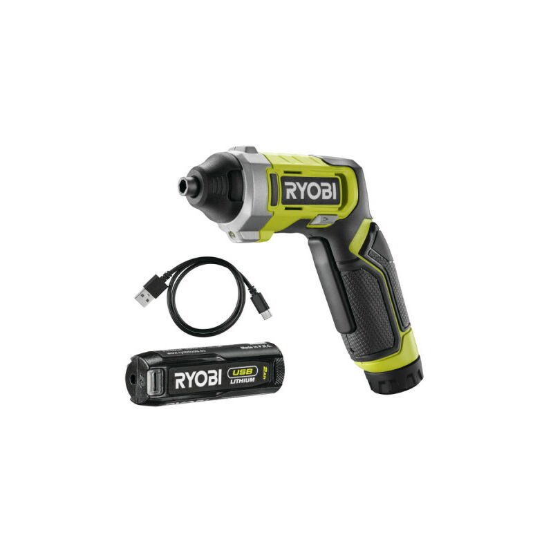 foto del prodotto ryobi avvitatore al litio 4v usb 1 batteria da 2,0ah set di 10 punte rsd4 120t