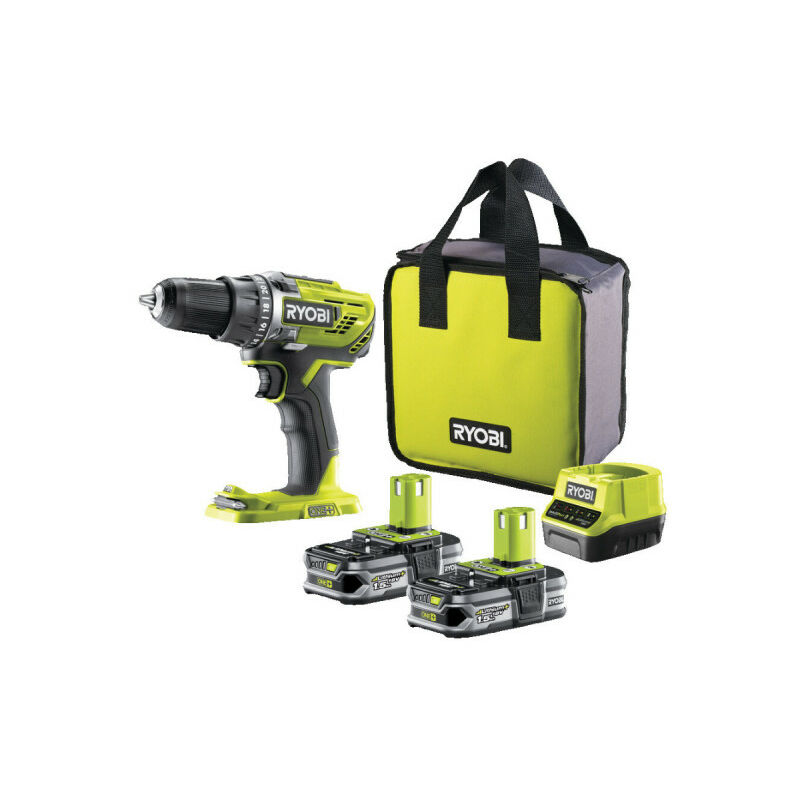 foto del prodotto ryobi cacciavite a 2 velocit trapano 18v oneplus batterie al litio 2x 1,5 ah r18ddd3 215s
