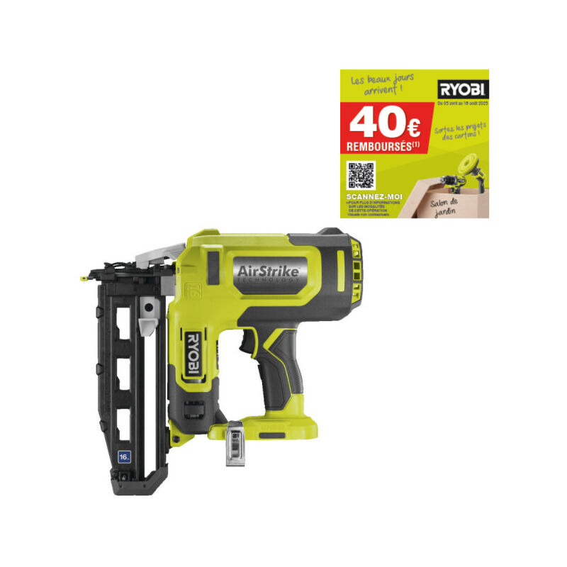 foto del prodotto ryobi chiodatrice per finitura ad aria compressa 18 v one 16 g senza batteria o caricatore r16gn18 0