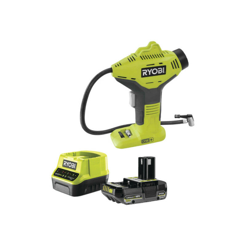 foto del prodotto ryobi compressore 18v one plus 1 batteria 2,0ah caricatore rapido r18pi 120gj