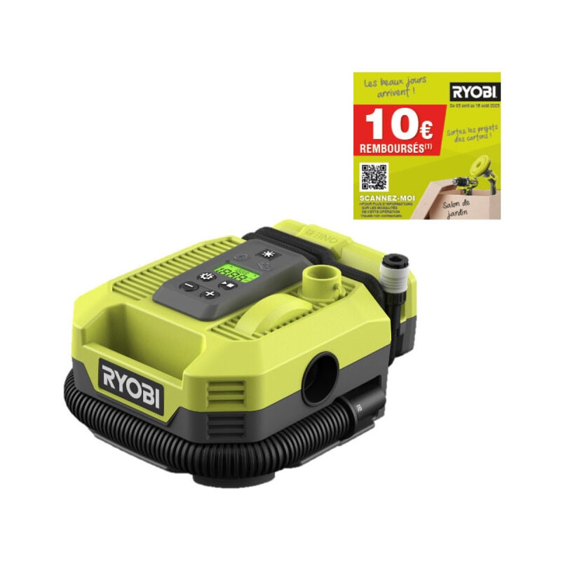 foto del prodotto ryobi compressore per gonfiaggio 18v one 11 bar senza batteria o caricatore rmi18 0