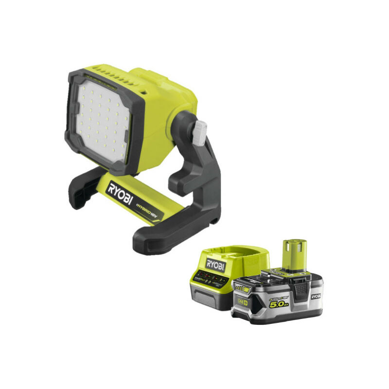 foto del prodotto ryobi confezione 18v oneplus 1800 lumen proiettore led rlfd18 0 1 batteria 5.0ah 1 caricatore rapido rc18120 150