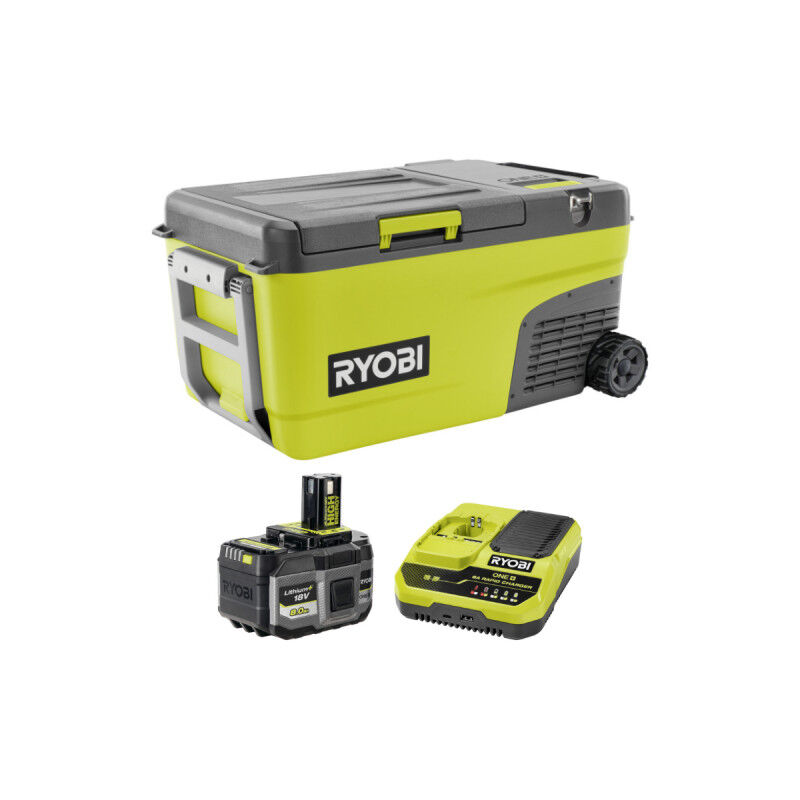 foto del prodotto ryobi confezione 18v raffreddatore ibrido su ruote 23 l 1 batteria 8.0ah 1 caricabatterie rapido 8.0ah
