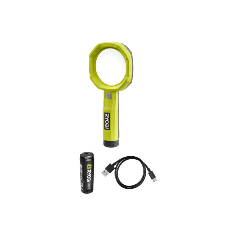 foto del prodotto ryobi confezione 4v lente d ingrandimento rml4 0 240 lumen 1 batteria da 3,0ah cavo usb