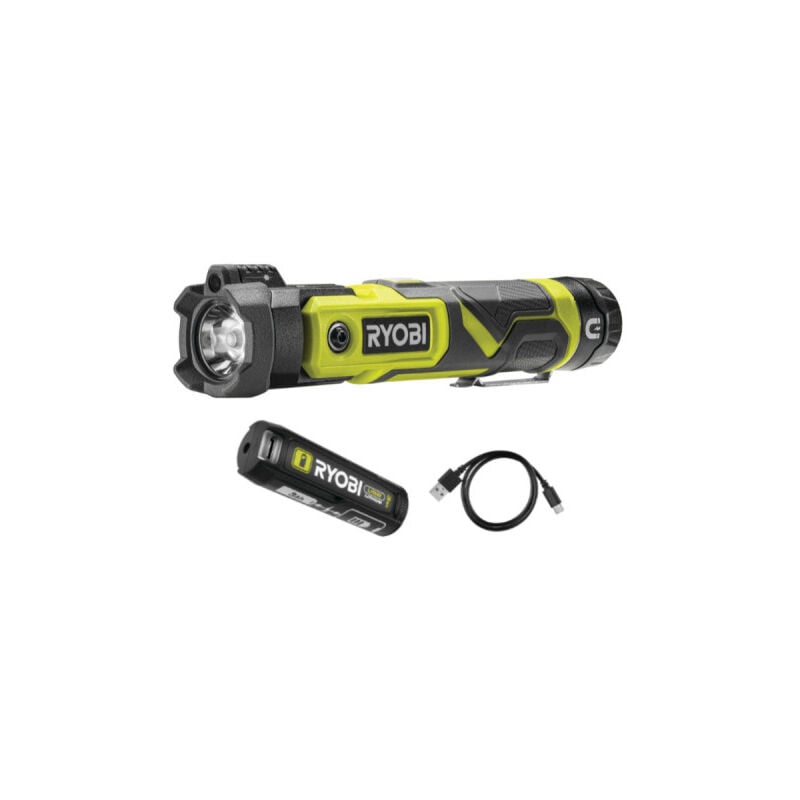 foto del prodotto ryobi confezione 4v torcia rlp4 0 640 lumen 1 batteria 3,0ah 1 cavo usb