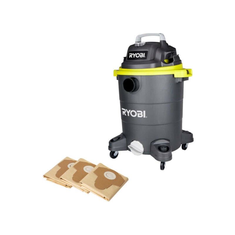 foto del prodotto ryobi confezione aspiratore a umido asciutto rvc 1430ppt g 1400w 30l 3 sacchetti per la polvere 20 l rakvacdb2