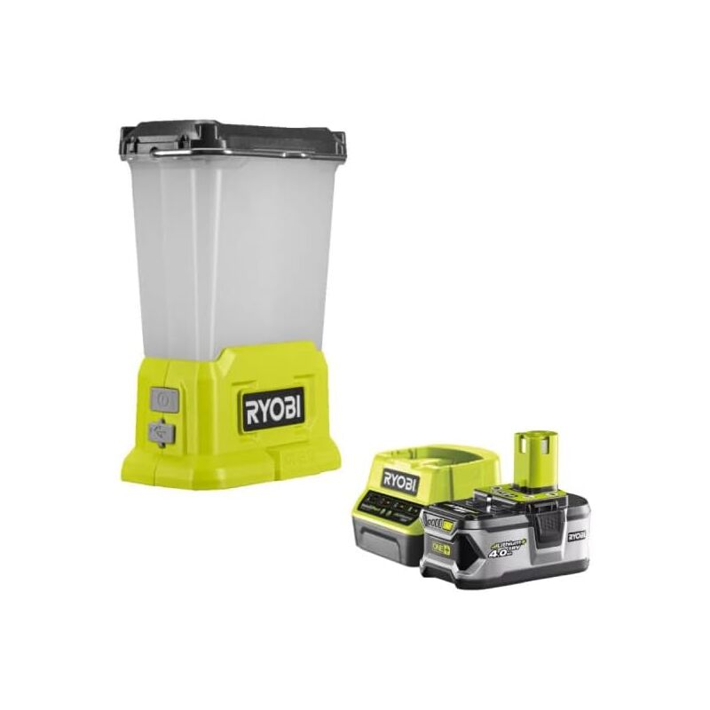 foto del prodotto ryobi confezione lanterna led 18v oneplus 850 lumen rll18 0 1 batteria 4.0ah 1 caricatore rapido rc18120 140