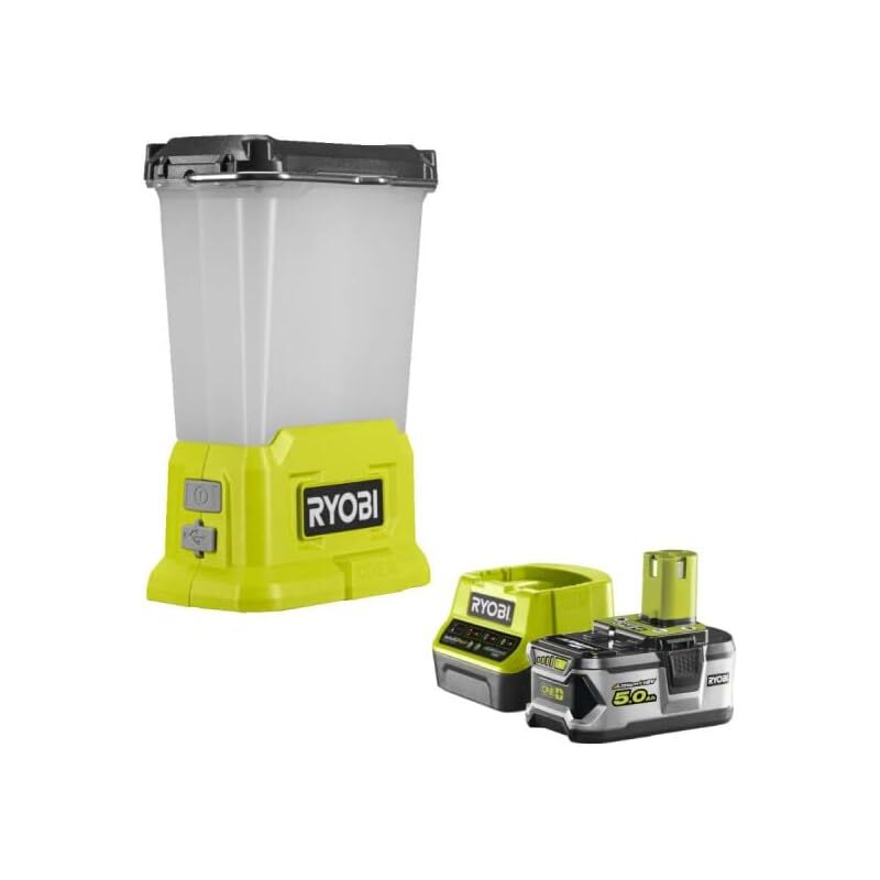 foto del prodotto ryobi confezione lanterna led 18v oneplus 850 lumen rll18 0 1 batteria 5.0ah 1 caricatore rapido rc18120 150