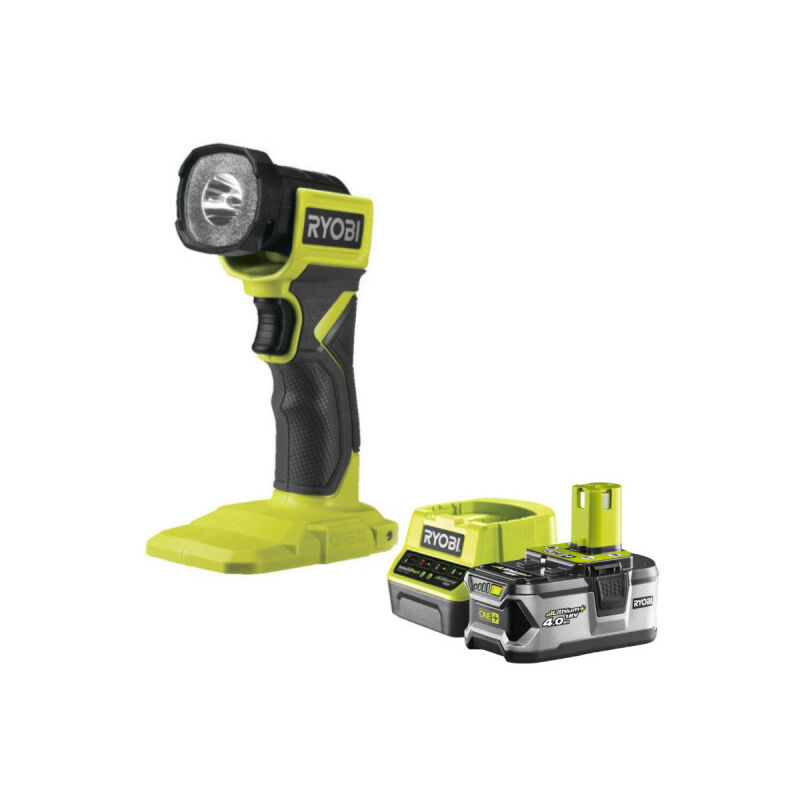 foto del prodotto ryobi confezione lanterna led con testa girevole 280 lumen 18v oneplus rlf18 0 1 batteria 4.0ah 1 caricatore rapido