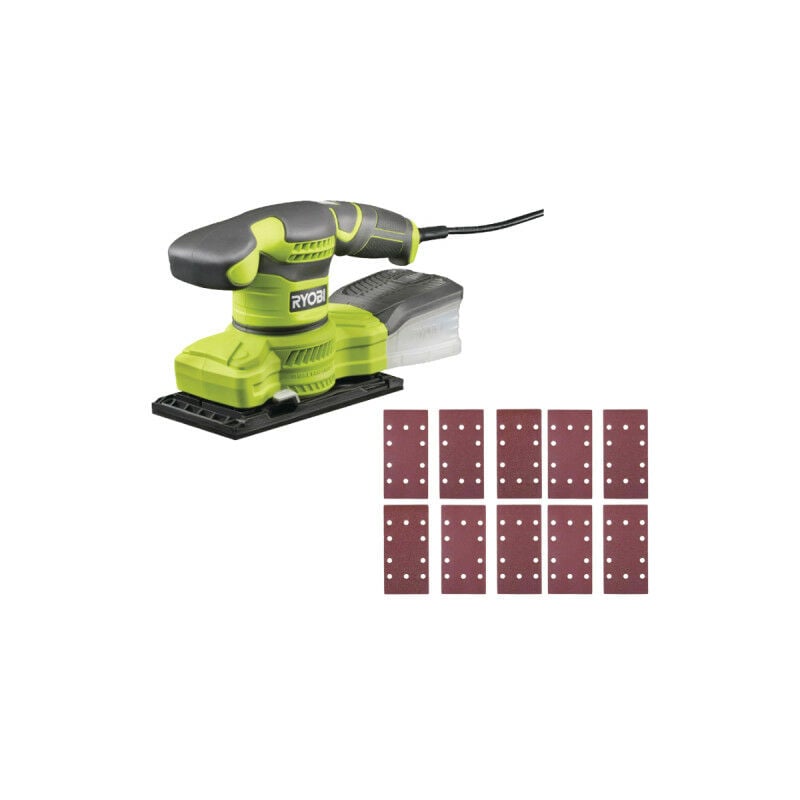 foto del prodotto ryobi confezione levigatrice elettrica vibrante 1 3 fogli rss200 ga20 280w 10 abrasivi autoserranti