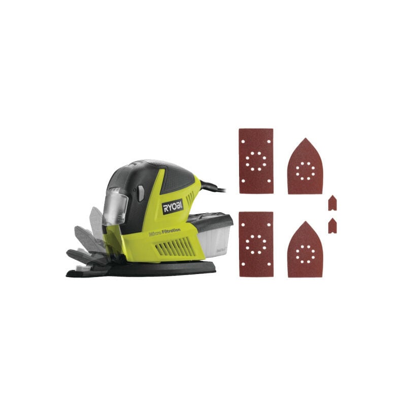 foto del prodotto ryobi confezione levigatrice multifunzionale rms180 sa30 180w 60 abrasivi autoserranti