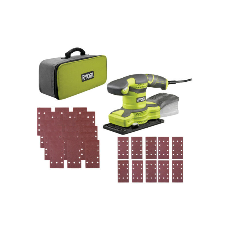foto del prodotto ryobi confezione levigatrice vibrante elettrica rss280 sa30 280w borsa di trasporto 30 abrasivi 10 abrasivi auto
