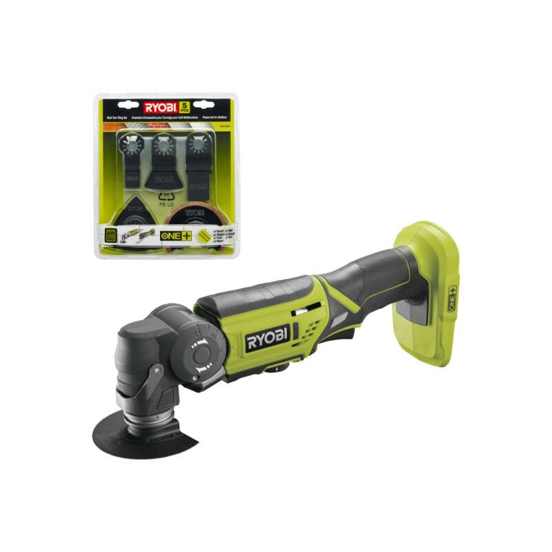 foto del prodotto ryobi confezione multiutensile r18mt 0 18v oneplus senza batteria e caricabatterie kit 5 pezzi per piastrelle rak0