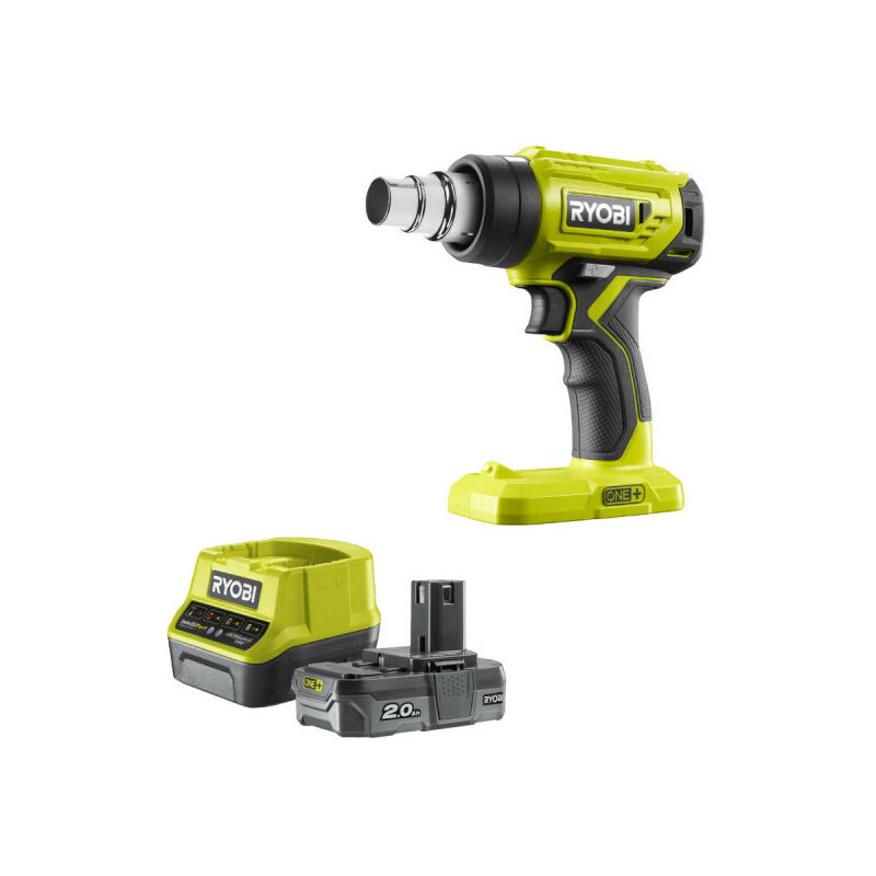 foto del prodotto ryobi confezione pistola ad aria calda 18v r18hg 0 1 batteria 2.0ah 1 caricatore rapido rc18120 120