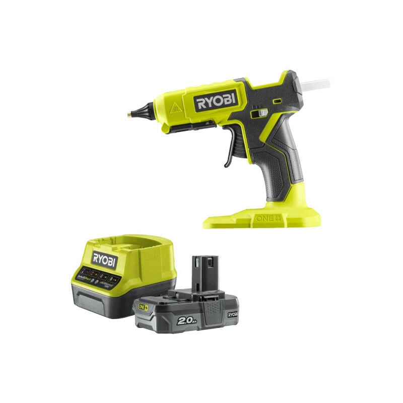foto del prodotto ryobi confezione pistola per colla 18v oneplus rgl18 0 1 batteria 2,0 ah 1 caricatore rapido